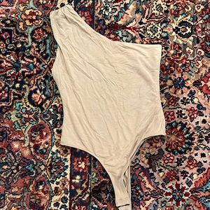 One Shoulder Beige Body Suit